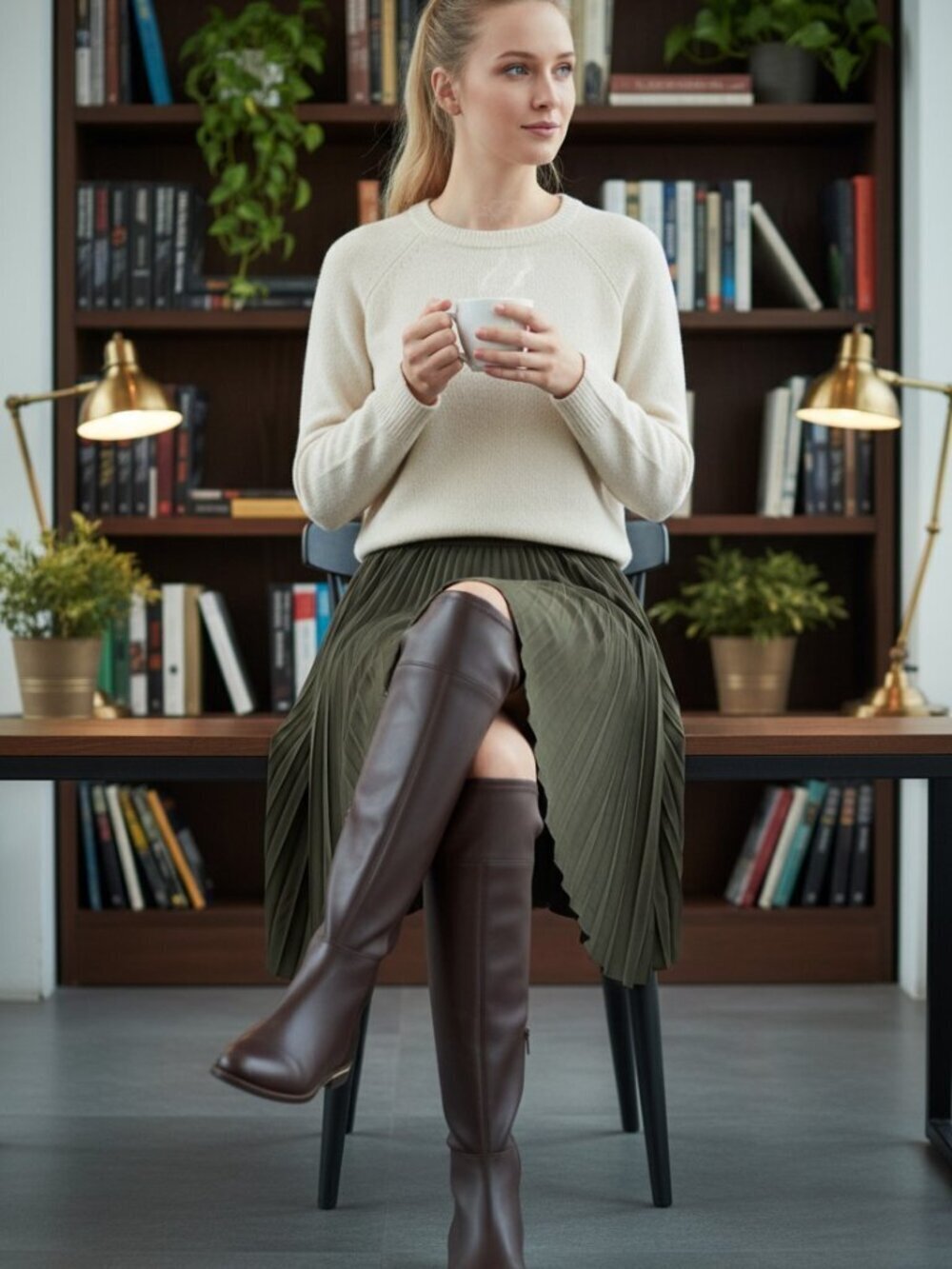 Gentle Souls Kenneth Cole Emma Womens Knee High Boots Chocolate Brown 7